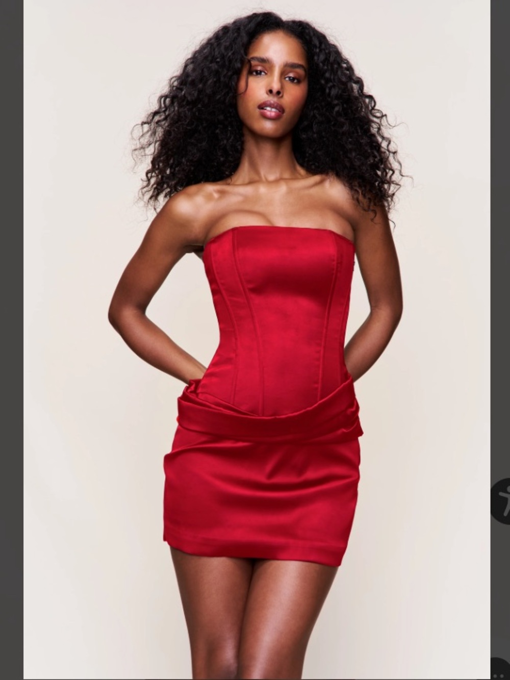 Danielle Guizio Scarlett Red Love Satin Wrap Corset Mini Dress S NWT
